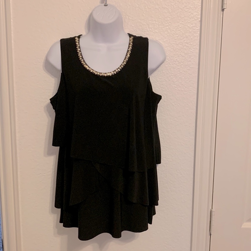 MSK Embellished Black Tank Sz S